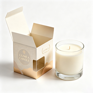 Foldable Boxes For Small Jars Scented Candle Packaging Clear Window