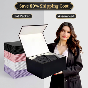 Black Flap Custom Foldable Magnetic Gift Box Rigid Folding Paper Box