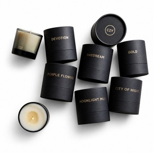 Luxury Scented Candle Gift Paper Tube In Glass Jar Packaging