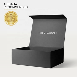 Custom Logo Luxury Box Magnetic Closure Lid Paper Rigid Cardboard Black Magnet Box Package Shoe Clothes