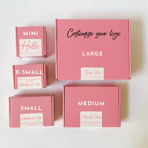 Custom Logo Pink Corrugated Mailing Box Eco-Friendly Cardboard Shipping Packaging Box