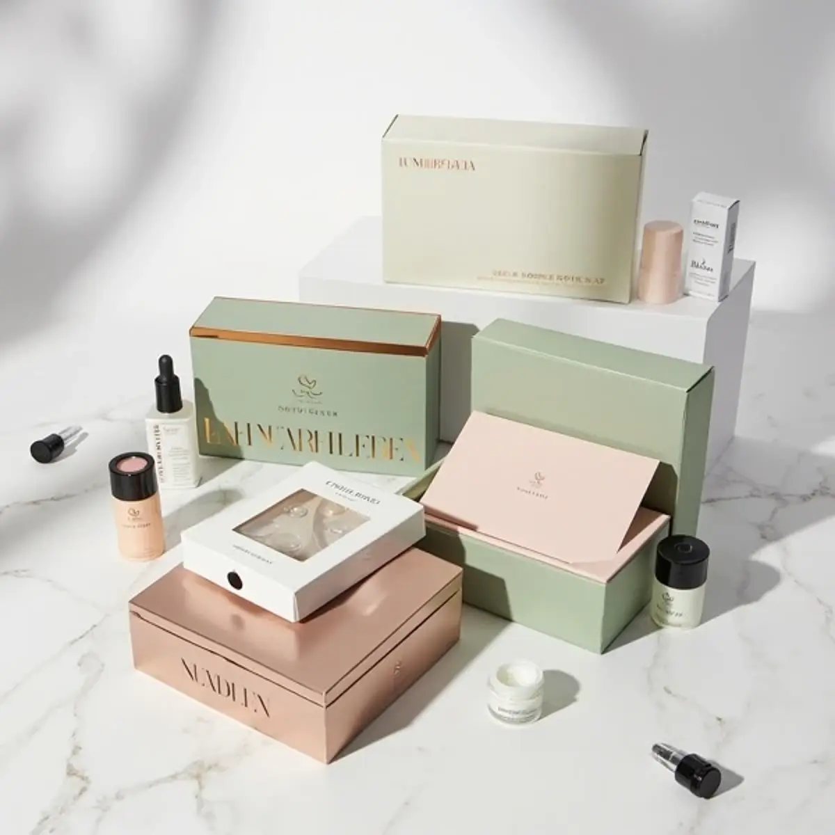 Serum packaging boxes with custom paperboard inserts