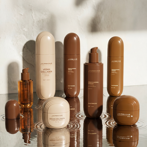Custom Frosted Empty Pump Lotion Cosmetic Packaging Luxury Glass Skincare Bottles and Jars Set