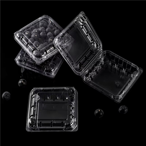 FDA EPR Certified 6oz Vented Blueberry PET Clamshell Packaging