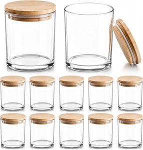 Wholesale Thick Empty Glass Candle Jars With Bamboo Lids
