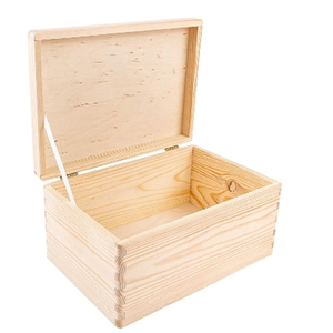New Product Solid Wood Primary Color Wooden Gift Box With Lid