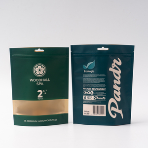 Matte Finished Custom Printed Kraft Paper Bag with Hanging Hole