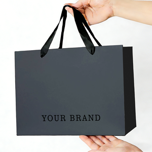 Custom Cloth Black Paper Gift Bag Branded Luxury Shopping Bags